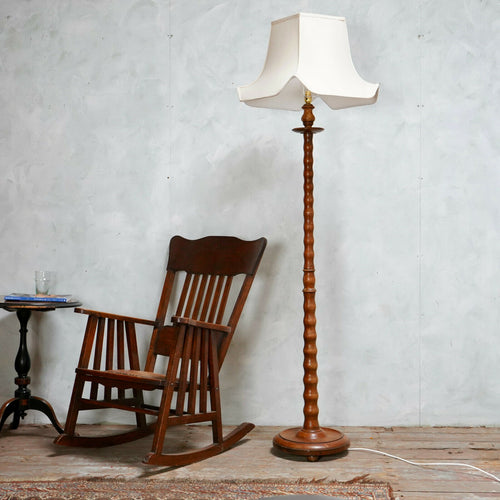 Antique Bobbin Turned Floor Standing Lamp
