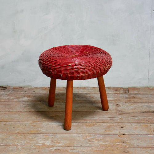 Tony Paul Mid Century Wicker Footstool