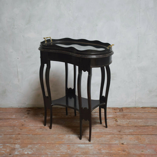 Edwardian Side Table With Removable Scalloped Edge Tray