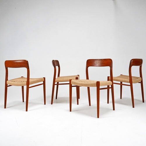Set of 4 Danish Model 75 Chairs in Teak by Niels O. Møller
