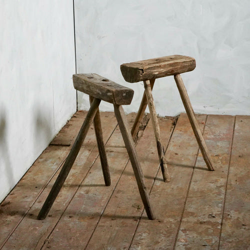 Pair Of Antique Three Legged Stools