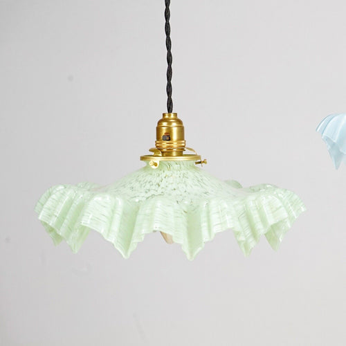 French Speckle Green Glass Snowflake Pendant Light