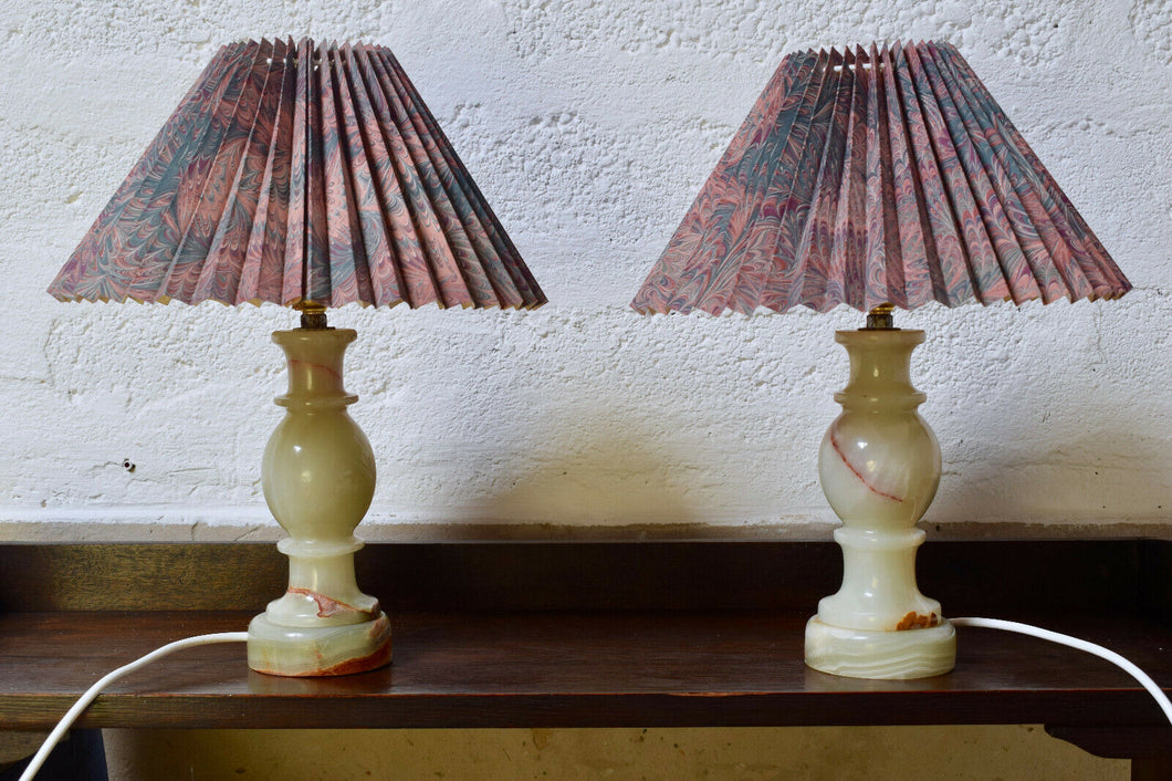 Vintage Pair Of Onyx Lamps
