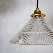 Vintage French Glass Cone Pendant Light Shade