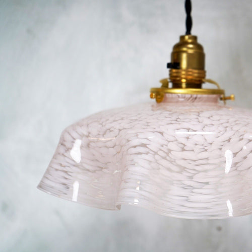 Vintage French Glass Pendant Light Shade