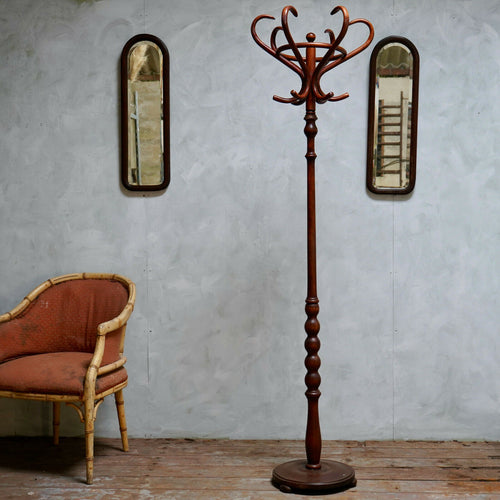Vintage Thonet Style Bobbin Turned Floor Standing Coat Stand