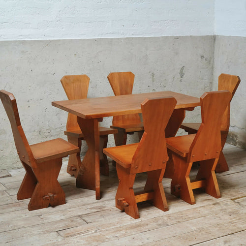 Brutalist Dining Table And Chairs