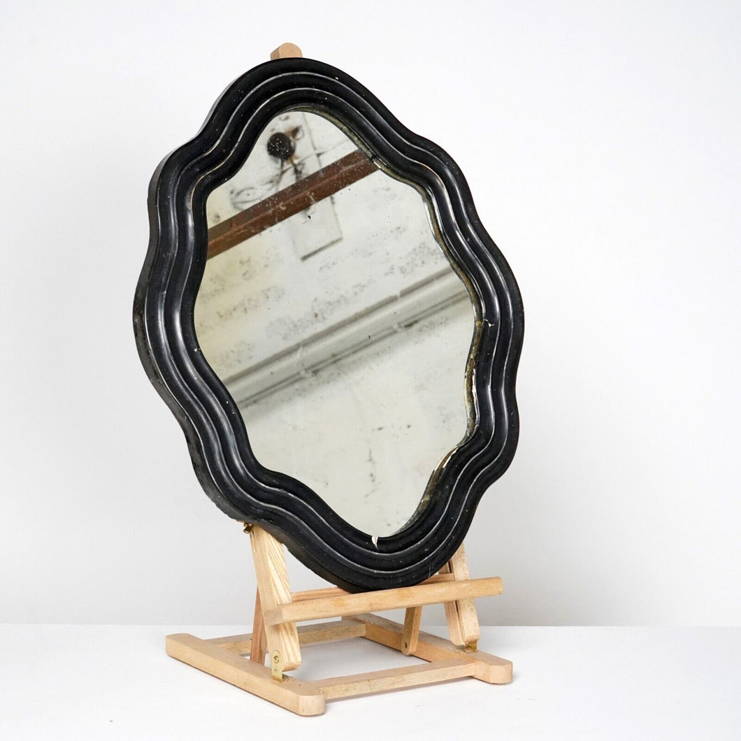 Black French Wavy Frame Mirror
