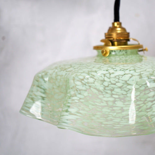Vintage French Glass Pendant Light Shade