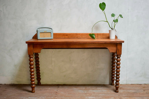 Victorian Bobbin Turned Oak Console Table