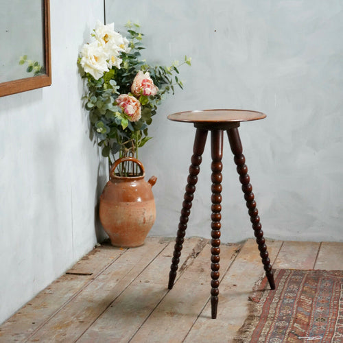 Antique Victorian Bobbin Turned Tripod Side Table