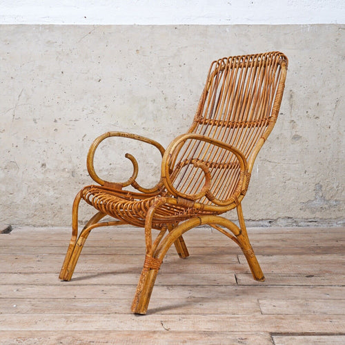Vintage Bentwood Wicker Arm Chair