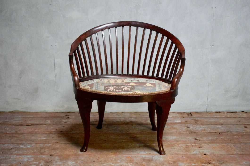 Antique Edwardian Mahogany Library Chair