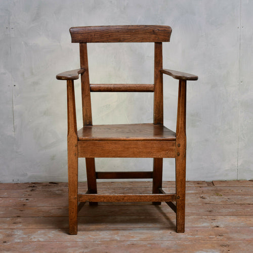 Antique 18th Century Primitive Oak Farmhouse Chair