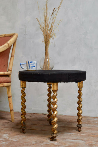 Antique Gold Gilt Barley Twist Turned Side Table
