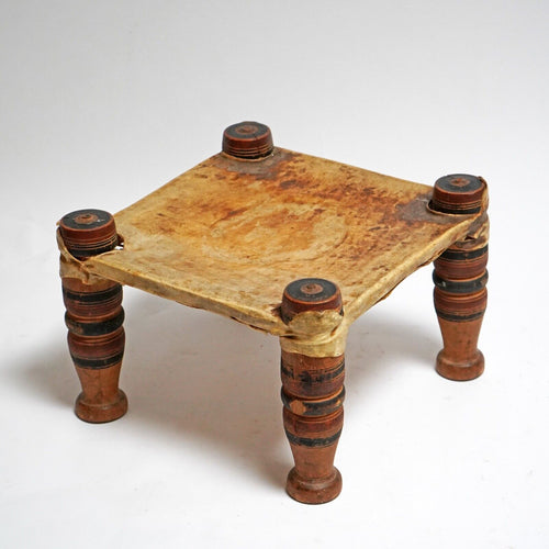 Vintage Indian Hyde Covered Stool