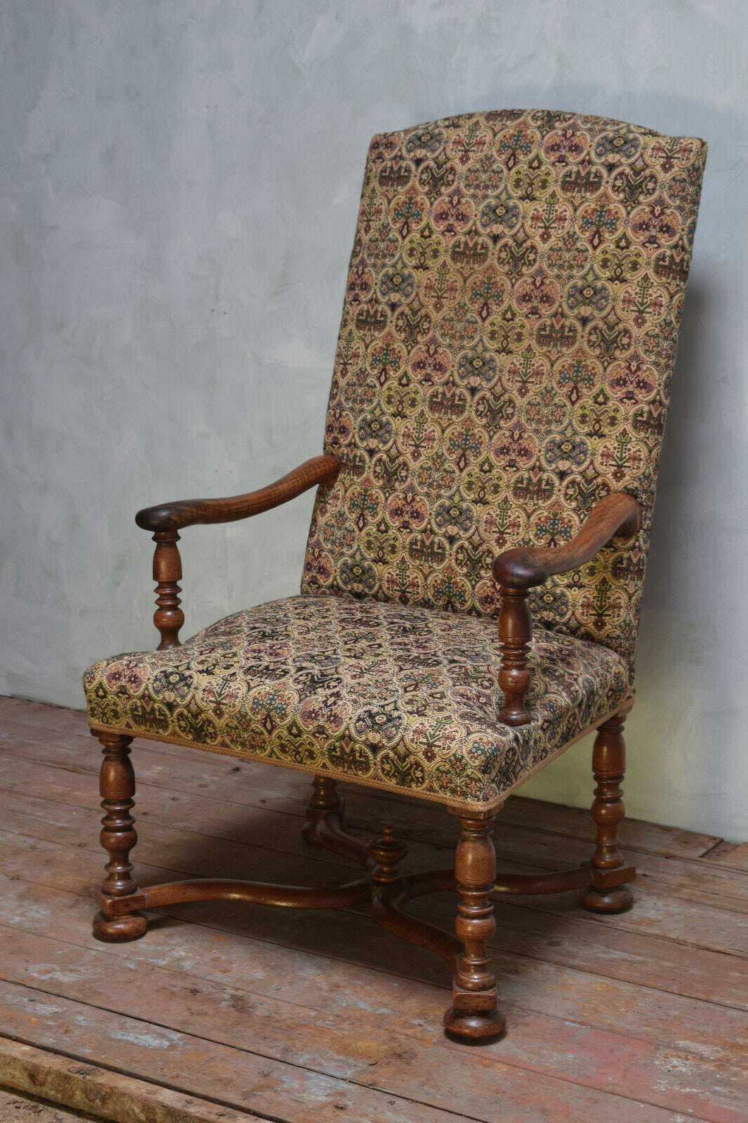 Antique William And Mary Armchair