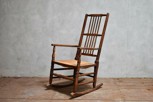 Antique Eskdale Bobbin Turned Rocking Chair Attributed Thomas Brocklebank