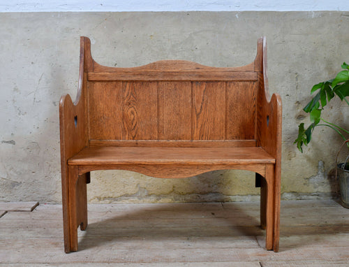 Antique Arts and Crafts Oak Bench Possibly E.A Taylor - Wylie and Lochhead