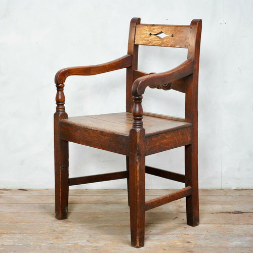 Antique 18th Century Oak Country Chair