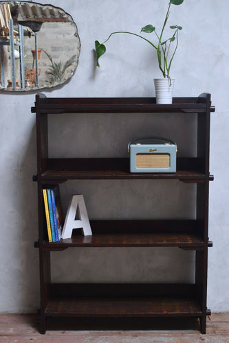 Antique Arts And Crafts Oak Shelving Unit With Peg Fixings