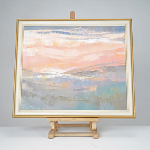 Pink Abstract Oil On Canvas Painting