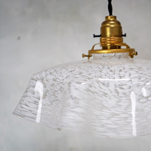 Vintage French Glass Pendant Light Shade