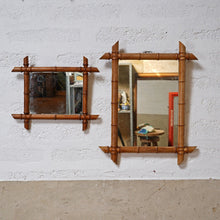 Pair of Faux Bamboo Frame Mirrors