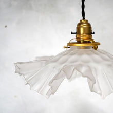 Vintage French Glass Pendant Light Shade Clear