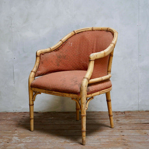 Vintage Faux Bamboo Chippindale Style Tub Chair