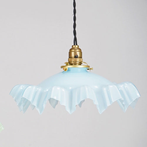 French Speckle Blue Glass Snowflake Pendant Light