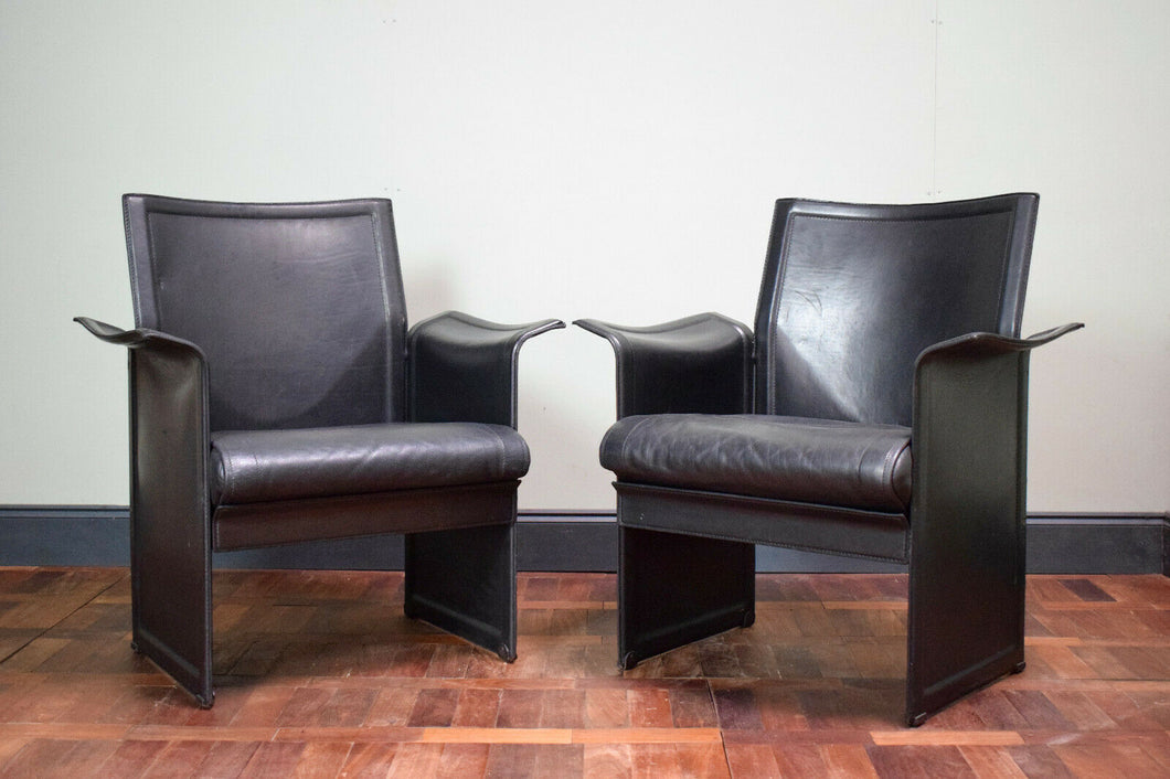 Pair of 'Korium' Chairs By Tito Agnoli For Matteo Grassi, Italy 1970s