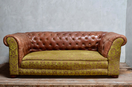 Antique Leather Victorian Chesterfield Sofa