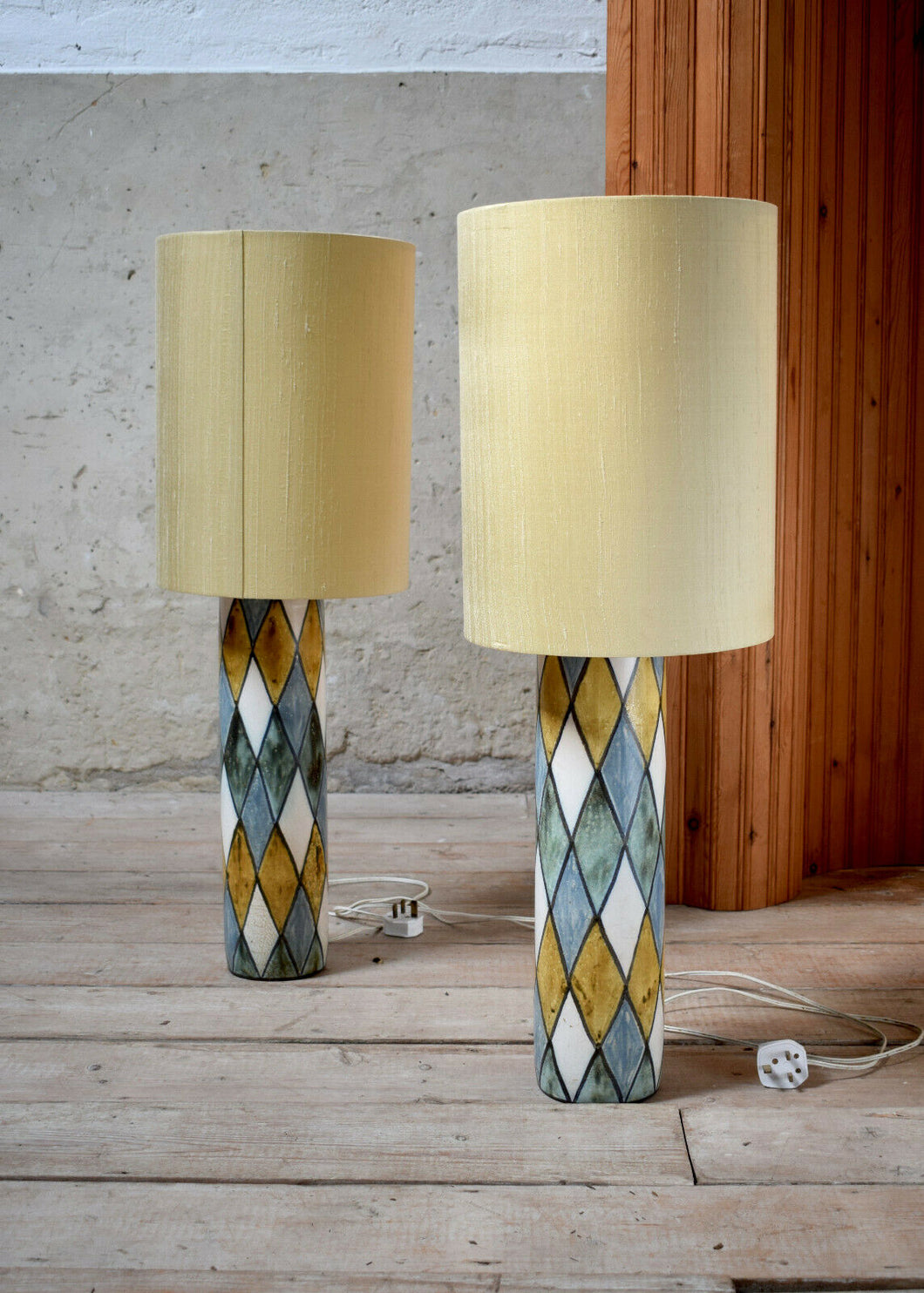 Pair Of Mid-Century Lotte Bostlund Pottery Lamps