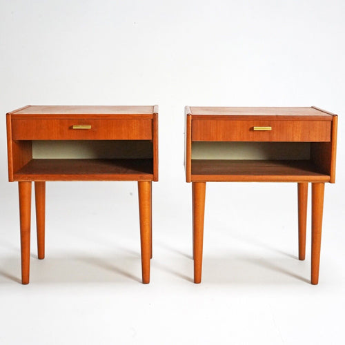 Pair Of Mid Century Scandinavian Teak Bedside Tables