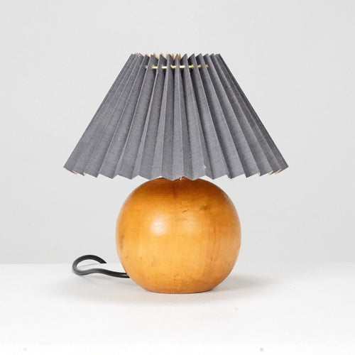 French Solid Wood Turned Ball Table Lamp