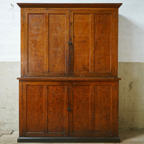 Antique Large Oak School Cupboard