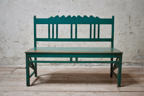 Vintage Green Teal Bench