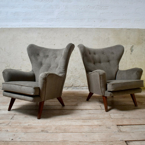 Pair Of Vintage G-plan Wingback Armchairs