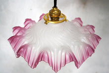 Vintage French Glass Pendant Light Shade Red