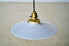 Vintage French Glass Disc Pendant Light Shade