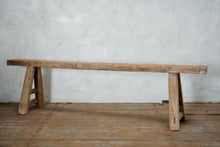 Vintage Rustic Elm Chinese Bench Low