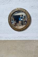 Antique Arts And Crafts Brass Frame Convex Mirror