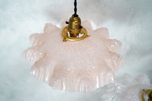 Vintage French Glass Pendant Light Shade Pink