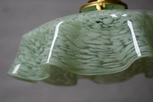 Vintage French Green Glass Pendant Light Shade