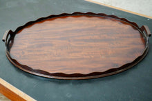 Vintage Wooden Kidney Shaped Tray With Scalloped Edge