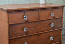 Antique Victorian Chest Of Drawers With Glass Handles