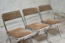 Set of 4 Vintage Italian Folding Chrome Chairs