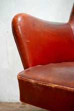 Vintage Leather Art-Deco Tilt and Swivel Desk Chair