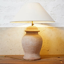 French Vintage Terracotta Rope Coil Table Lamp